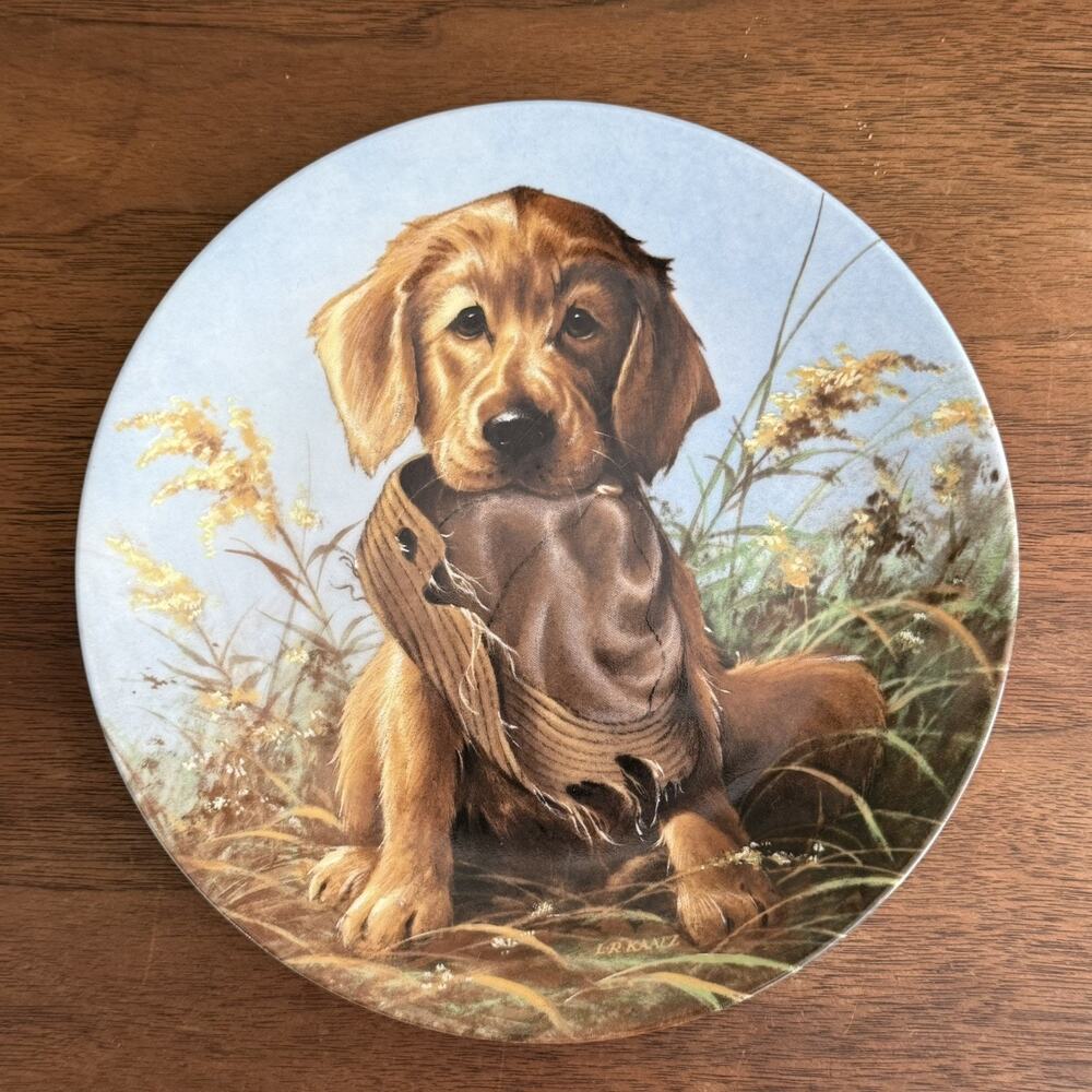 1987 Golden Retriever Plate Edwin M. Knowles Co.